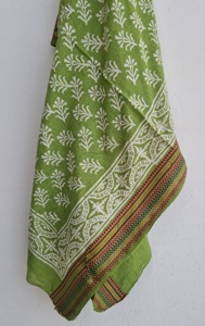 Hand Block Print With Zari Border Pareo Beach Cover Up Women <b>Boho</b> Wrap <b>Skirt</b> Lightweight Indian Sarong Wholesale Resort Wear - Product Image 3