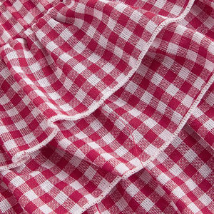 Shorts rouges à volants taille basse à carreaux pour femmes, respirants et écologiques, pour l'été et les tenues décontractées – Collection 2026 de haute qualité en gros - Product Image 5