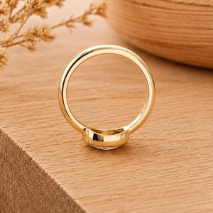 10k 14k 18k White Yellow <b>Rose</b> Solid Gold Fine Jewelry Ring With Cushion <b>Rose</b> Cut Lab Grown Diamond Bezel Setting Elegant Shape - Product Image 5