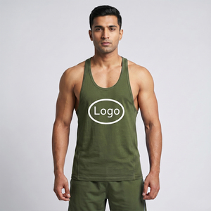 Oem <b>Men's</b> Y Back Tank Top Custom Print 100% Polyester Knitted Custom Logo Stringer Gym Fitness <b>Singlet</b> Workout Muscle Breathable - Product Image 4