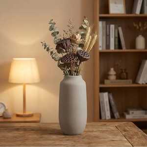 Vase de sol de luxe en bois sculpté style antique, vase décoratif en résine fait main pour hall d'hôtel et décoration intérieure de maison de luxe - Product Image 4