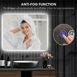 Specchio da Bagno Dimmerabile 99x81 cm con Luci LED Antiappannamento, Memoria e Temperatura Colore Infinita - Product Image 6
