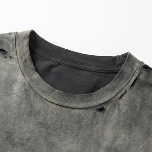 T-shirt oversize délavé à l'acide |   T-shirt vintage délavé à poches en tissu épais |   Fabricant de vêtements streetwear sur mesure OEM - Product Image 3