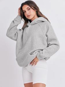 High Quality <b>Red</b> Cotton French Terry Oversize Hoodie for Men Sublimation Drop Shoulder Plain Blank Thick Fleece for Winter - Product Image 6