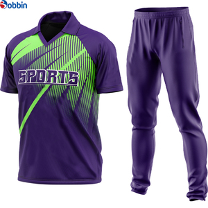 Conjunto de Pantalones y Camiseta de Cricket Cortos Sublimados Azul Granate Unisex de Alta Calidad, Transpirables, que Absorben la Humedad, Ropa Deportiva de Poliéster - Product Image 5