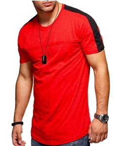 Ropa personalizada de algodón 100% para hombre, Camiseta estampada ajustada con cuello redondo, pantalones curvos, camiseta informal de manga corta con logotipo bordado para gimnasio - Product Image 6