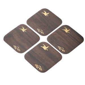 Dinnerware Wholesale <b>Rounded</b> Shape Wooden Tea Coaters <b>Walnut</b> Decorative Coasters for Home Evening Tea - Product Image 3