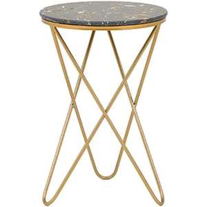 Mesa Auxiliar de Aluminio Metálico Más Vendida, Muebles de Lujo para el Hogar y Cafeterías, Decoración para Sala de Estar, Mesa de Centro con Acabado Antiguo - Product Image 4