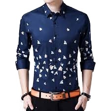 Chemise décontractée à manches longues pour homme, imprimé floral, col rabattu, tissu popeline, style été - Product Image 5