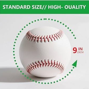 Pelota de Béisbol Profesional de 9 Pulgadas, Grado Competición, 85% Lana, Cuero de Vaca, Utilizada en las Grandes Ligas, para Bate de Aluminio o Madera - Product Image 5