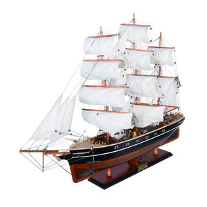 OMH-Maquette bateau cutty sark de 80cm, réplique rustique en bois de cèdre, voiles incurvées, technique nautique, mur peint du Vietnam - Product Image 2
