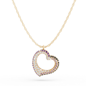 Collar con Colgante de Corazón, Plata 925, Chapado en Oro de 18K, Cristal y Diamantes de Imitación, Cadena de Serpiente, para Mujer, Uso Diario Romántico - Product Image 1