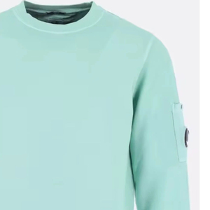 เสื้อสเวตเชิ้ตคอกลมสีเขียวอ่อนสำหรับผู้ชาย ทรงปกติ สีพื้น สวมใส่สบายๆ ในฤดูใบไม้ร่วง ผ้าถัก 100% คอตตอน มีกระเป๋าที่แขนซ้าย - Product Image 6