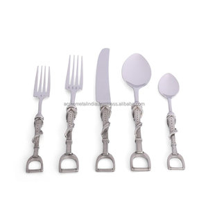 Juego de cubiertos de plata de acero inoxidable portátil con cuchara, tenedor, cuchillo para mantequilla, cubiertos niquelados para uso doméstico y en la cocina - Product Image 3