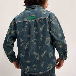 Veste d'hiver en gros M-5XL, veste en jean décontractée pour homme, style motard vintage, grande taille, collection automne-hiver - Product Image 3