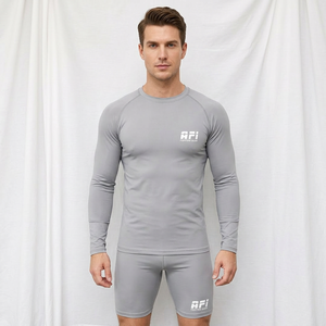 Camiseta de Compresión AFI Personalizada Unisex de Manga Larga para BJJ, Gris, Poliéster, Secado Rápido, con Logotipo Frontal Sublimado, 120g - Product Image 5
