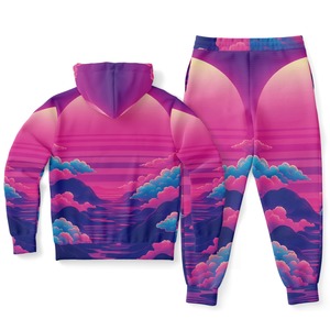 Winter Hooded Printed Streetwear <b>Tracksuits</b> Men 100% <b>Polyester</b> Elastic Waist Custom Logo Sublimation Transfer Print - Product Image 4