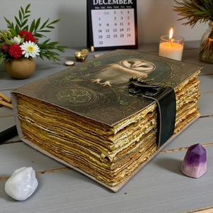 Diario de Cuero Personalizado con Estampado de Búho, Diario Hecho a Mano, Grimoire, Libro de Hechizos, Regalo de Brujería, 120 Páginas - Product Image 2