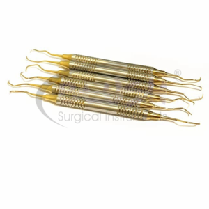 6Pcs Basic Dental Gracey Curettes Manual Gold Plated Hollow Handle High Quality Stainless Steel CE Certified by <b>Blush</b> Surgical - Product Image 2
