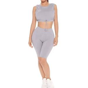 Conjunto de Shorts de Yoga Transpirables y Ecológicos para Mujer, Talla Grande, 2 Piezas, de Alta Calidad, Secado Rápido, Spandex/Nailon, Cintura Alta, Hechos en Pakistán - Product Image 2
