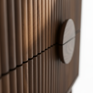 Table basse moderne et durable avec 2 tiroirs, en bois d'hévéa, MDF, placage de chêne, poignée en bois, mobilier de maison - Product Image 3