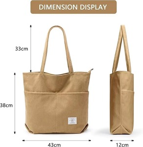 Sac fourre-tout d'été bohème en toile de coton naturel avec longues bandoulières pour les courses, la bibliothèque et l'usage quotidien - Product Image 5