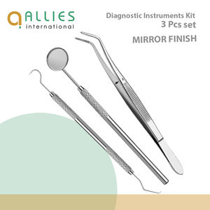 Kit d'examen dentaire professionnel en acier inoxydable – Ensemble d'instruments de diagnostic : miroir, sonde, forceps, plateau, manuel - Product Image 5
