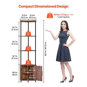 5 livelli LED luce e porta armadio Organizer alto angolo scaffale Stand stretta Rack con caratteristiche Premium - Product Image 3