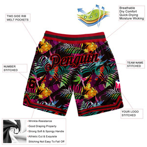 Pantalones Cortos de Baloncesto de Malla Sublimados Personalizados para Hombre, Estilo Urbano, Estampado Tropical Oscuro de Palmeras, Pantalones Cortos Deportivos Transpirables Casuales para Hombre, Venta al por Mayor - Product Image 2