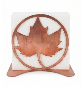 Porta pañuelos de cobre con diseño de hoja de arce, de metal, decoración novedosa para cocina, hogar, hotel y vajilla. - Product Image 1