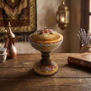 Mini Wooden Bakhoor Burner Colourful Design Mabkhara Arabic Incense Holder Decorative Incense Censer Home Decor Ramadan <b>Eid</b> <b>Gift</b> - Product Image 3