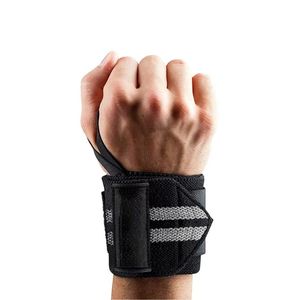 Bandes de maintien pour poignets unisexes, noires, renforcées, à rayures, robustes, réglables, pour la musculation, l'haltérophilie, équipement de gym, stabilisateur - Product Image 3