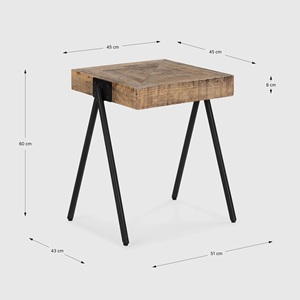 Modern Eco-Friendly Solid Wood Console Table with Black Metal Trestle Legs Easy to Clean Industrial Design Living Room Furniture - Product Image 5