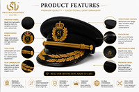Sombrero de Copa con Encaje, Uniforme Formal, Ceremonial, para Desfile, 100% Lana, Lona, Impresión por Sublimación, Cuatro Estaciones, Masculino, Adulto, India