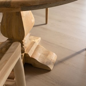 Mesa de comedor redonda de madera de mango Vandana Hexa Sierra - Product Image 3