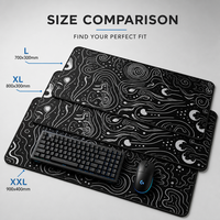 Tapis de souris de jeu RGB résistant aux rayures et à l'eau en caoutchouc avec motif Mandara 600x350mm