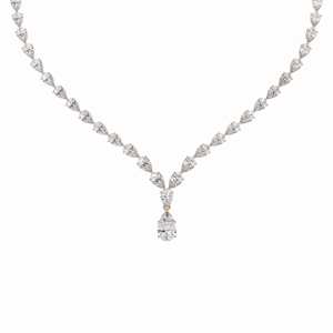 Collier ras du cou en forme de poire pour femme, diamants naturels et de laboratoire, taille mixte, argent sterling 9KT 14KT, 18KT, cadeau de mariage - Product Image 5