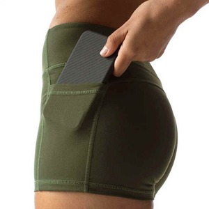 Wholesale Women's Yoga Shorts Breathable Elastic Waist Anti-Wrinkle Cotton Blend Gym <b>booty</b> Shorts - Product Image 4