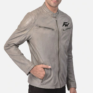 Vente directe d'usine, nouvelle arrivée, veste en cuir pour homme à manches longues, veste en cuir d'hiver personnalisée en gros - Product Image 2