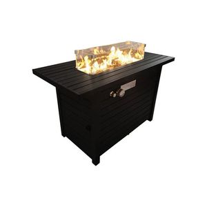 24-Inch Steel Propane <b>Fire</b> <b>Pit</b> <b>Table</b> with Cover Durable Outdoor <b>Fire</b> Feature - Product Image 2