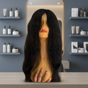 Peluca Larga Negra de Cabello Humano con Ondas Profundas para Frente de Encaje, 26 Pulgadas, Talla Única, Remy Indio - Product Image 2