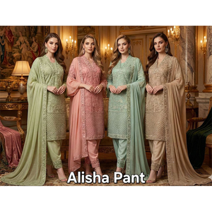 Última Moda en Ropa de Diseñador, Nuevo Traje Salwar Pakistaní con Bordado en Georgette Estilo Bollywood para Mujer a Bajo Precio - Product Image 1