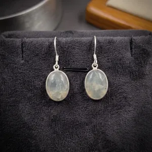 Boucles d'oreilles en argent sterling 925 avec préhnite |   Boucles d'oreilles en pierre précieuse naturelle Prehnite |   Bijoux en argent faits à la main - Product Image 6