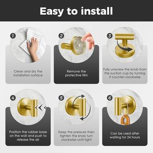 Ganci per Doccia Resistenti Senza Foratura, Rimovibili e Riutilizzabili, Ganci per Accappatoi da Interno Bagno con Ventosa per Vetro, Nessuna Foratura Richiesta - Product Image 4