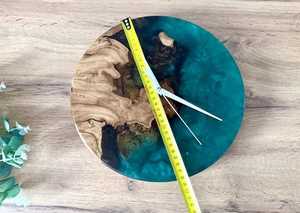 Epoxy Resin Wood Wall Clock Handmade Live Edge Wooden Clock Housewarming Gift - Product Image 3
