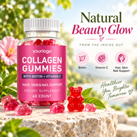 Gummies de Collagène Peptidique avec Biotine et Vitamine C pour la Beauté des Cheveux, de la Peau et des Ongles chez la Femme – 60 Unités – Complément Beauté OEM ODM Marque Privée
