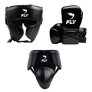 Oem Custom Made Fly Boxing Gear Set Leather Headgear Gloves Groin Guard <b>Hook</b> And Loop Closure Martial Arts Equipment For Adults - Product Image 1