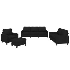 Black Polyester Metal Textilene and Plywood <b>Sofa</b> <b>Set</b> for Living Room - Product Image 2