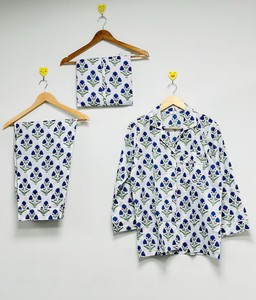 Cotton PJ Nightwear Women Handmade Night <b>Suit</b> Two Piece Set Night Dress Comfortable Sleepwear - Product Image 1