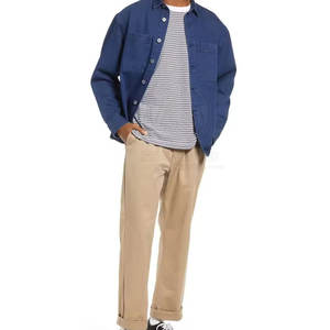 Chemise en jean slim fit tendance pour homme, style streetwear moderne et décontracté, tissu doux, tenue quotidienne pour homme - Product Image 6